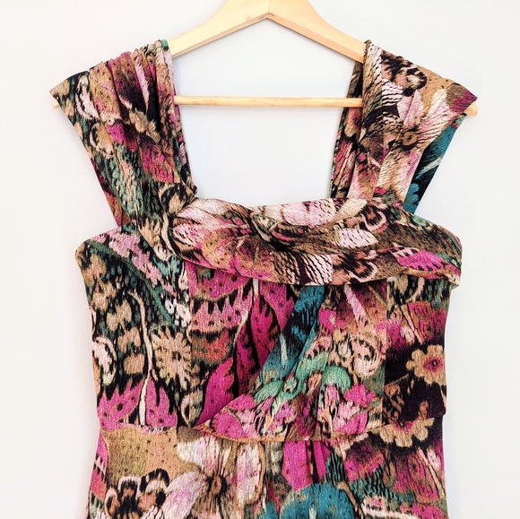 🇨🇦 Joseph Ribkoff Floral Rayon Bodycon Dress Made In Canada - Picture 4 of 7